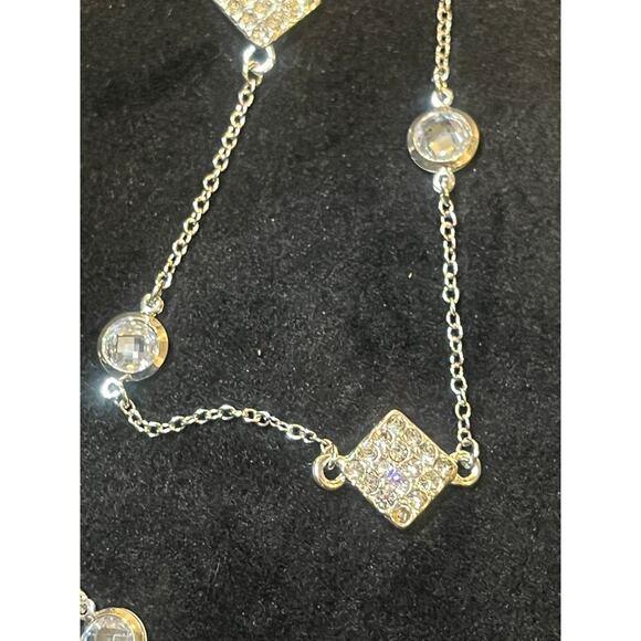Vintage Matching Set - Rhinestone 36" Rhinestone Necklace AND Bracelet - Picture 3 of 9